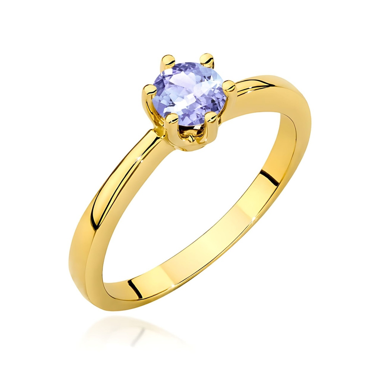 Inel Aur 14K cu Tanzanit 0.50 ct (Varianta: Galben)