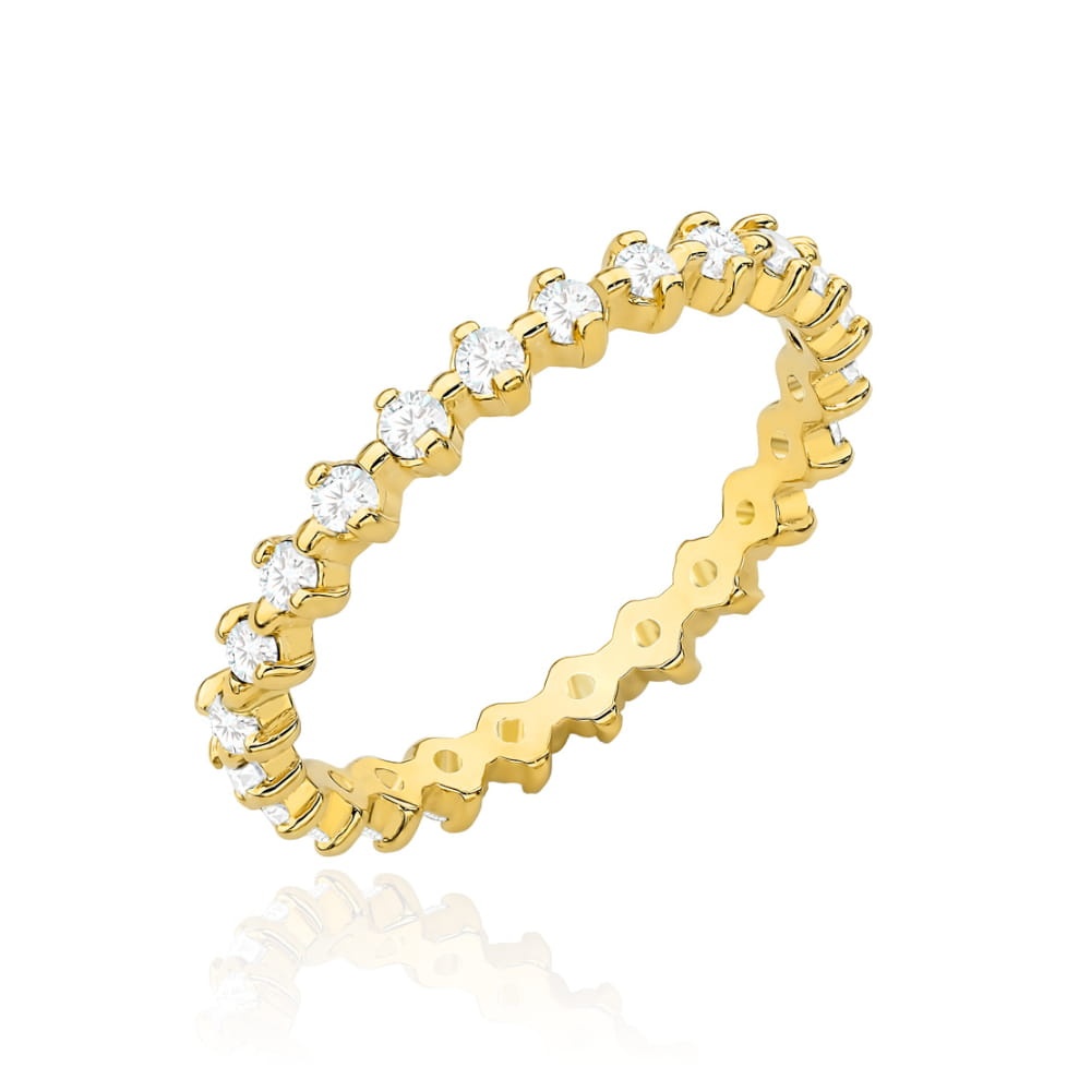 Inel Aur 14k cu Zirconii Albe Bilute (Greutate: 1.98, Măsură: 18)