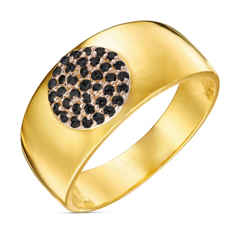 Inel Aur 14k cu Zirconii Negre (Greutate: 3.39, Măsură: 13)
