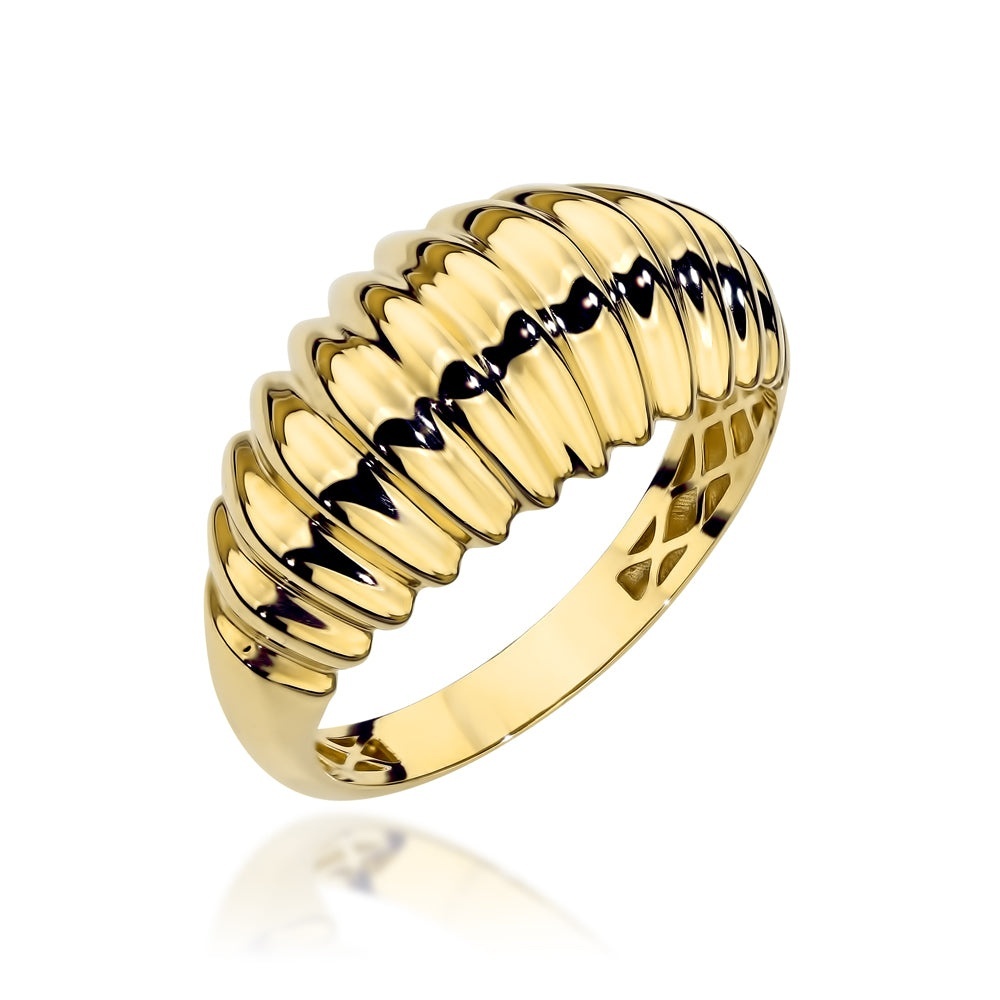 Inel Aur 14K Sculptat cu Model Elegant (Greutate: 2.77, Măsură: 11)