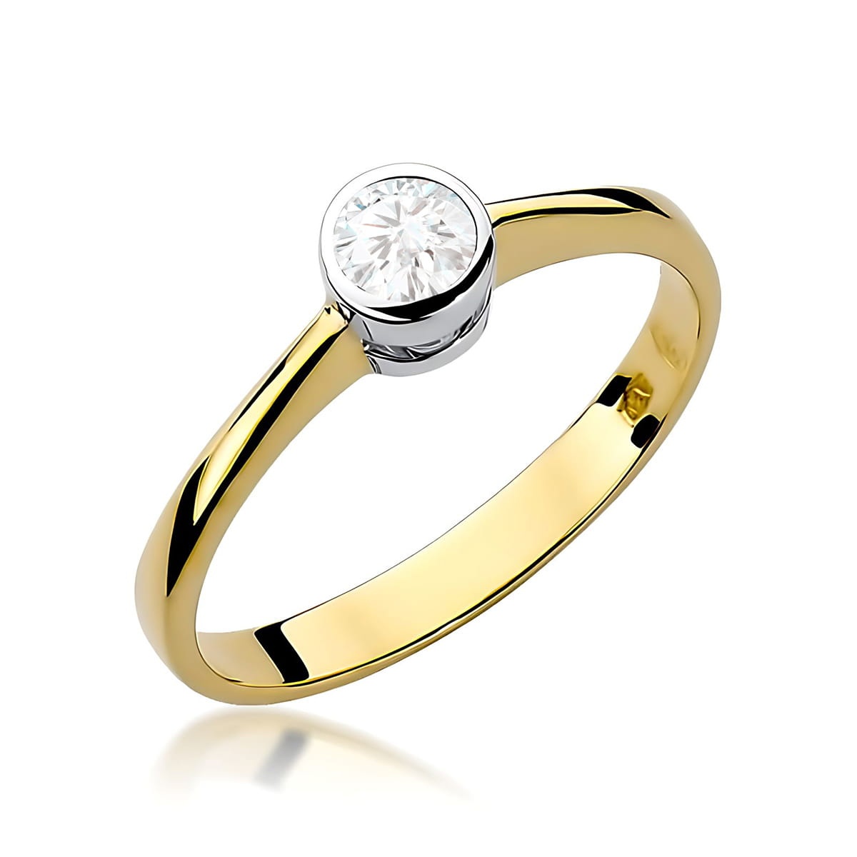Inel Aur 9K cu Diamant de Laborator 0.25 ct (Varianta: Galben)