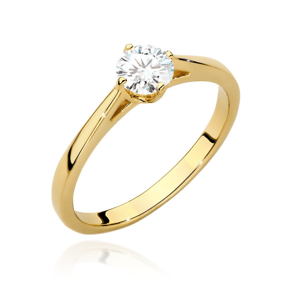 Inel Aur 9K cu Diamant de Laborator 0.40 ct (Varianta: Galben)