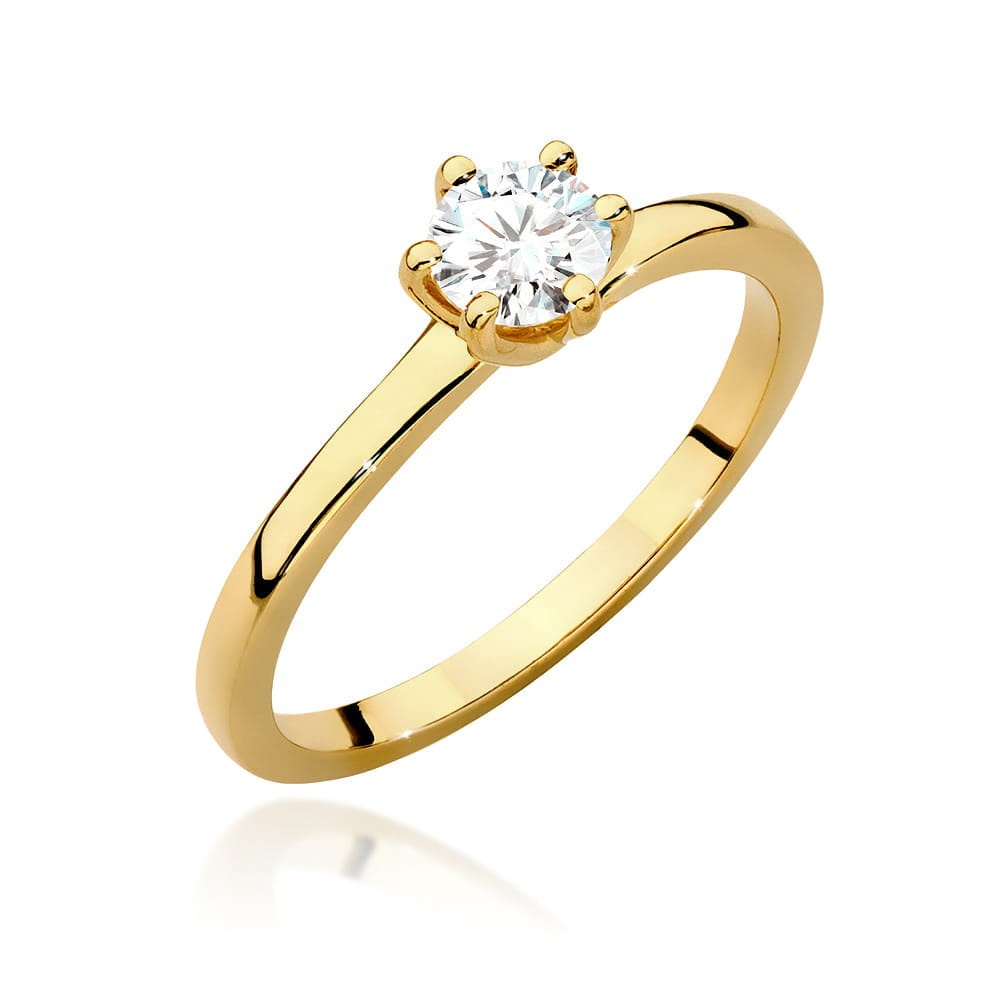 Inel Aur 9K cu Diamant de Laborator 0.40 ct (Varianta: Galben)
