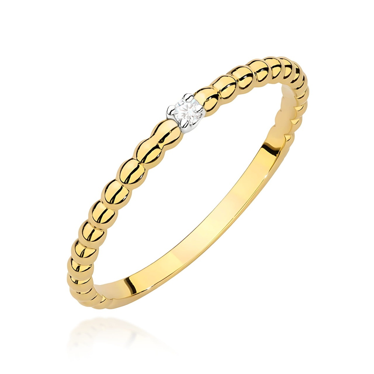 Inel Aur 9K cu Diamant Natural 0.02 ct (Varianta: Galben)
