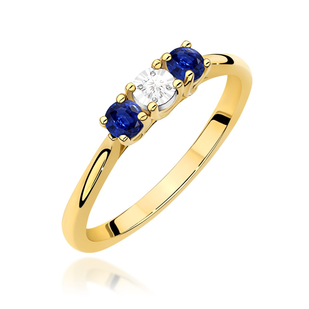 Inel Aur 9K cu Diamant Natural 0.03 ct (Varianta: Galben)