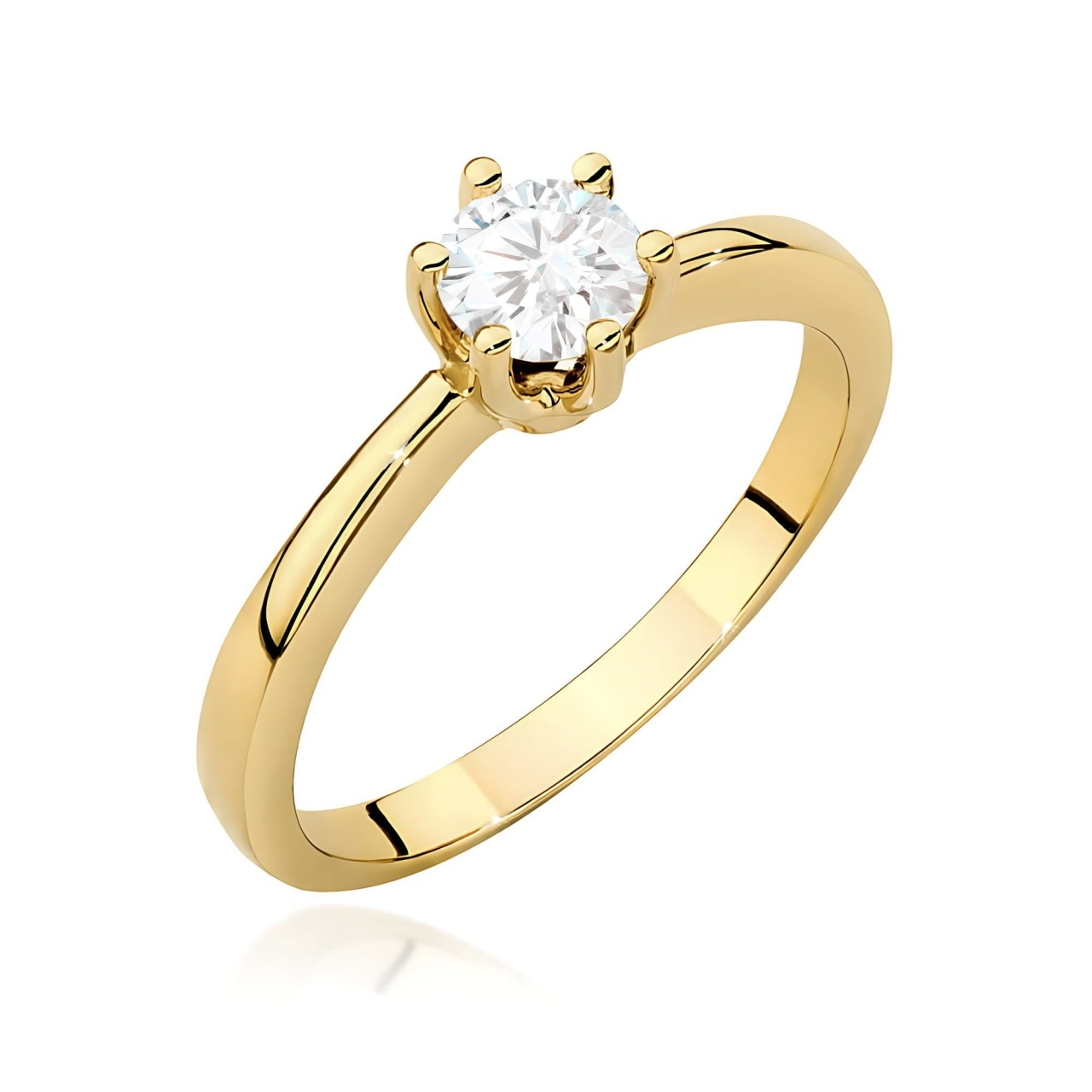 Inel Aur 9K cu Diamante de Laborator 0.40 ct (Varianta: Galben)