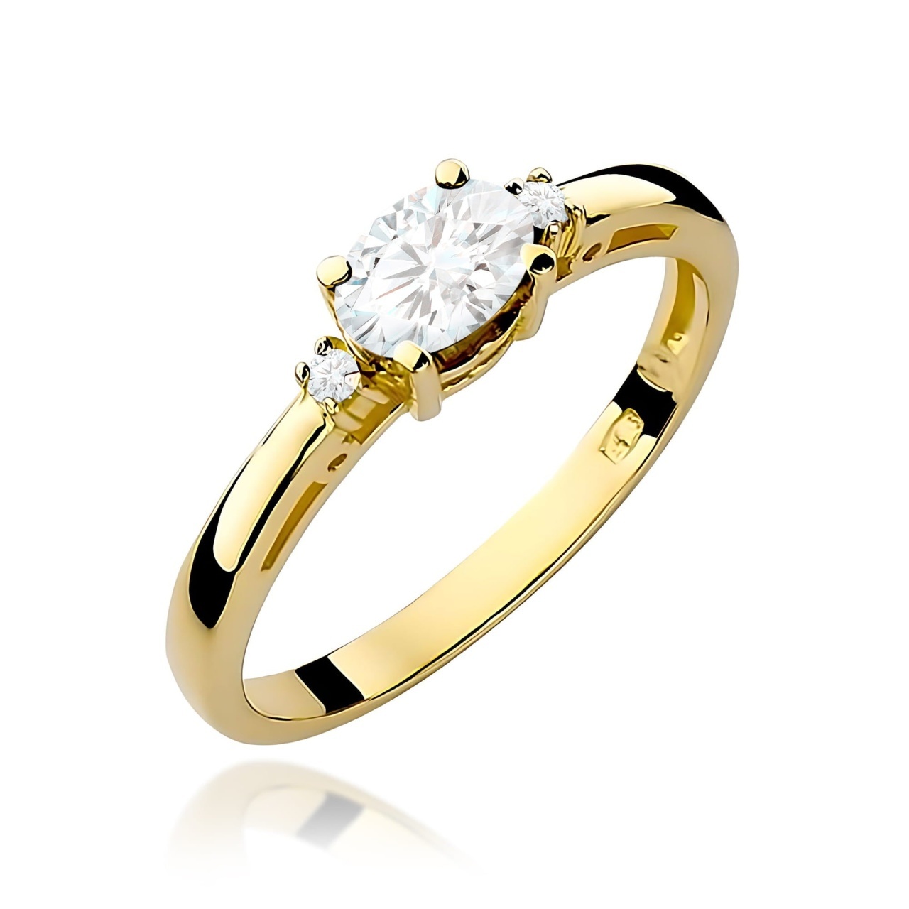 Inel Aur 9K cu Diamante de Laborator 0.43 ct (Varianta: Galben)