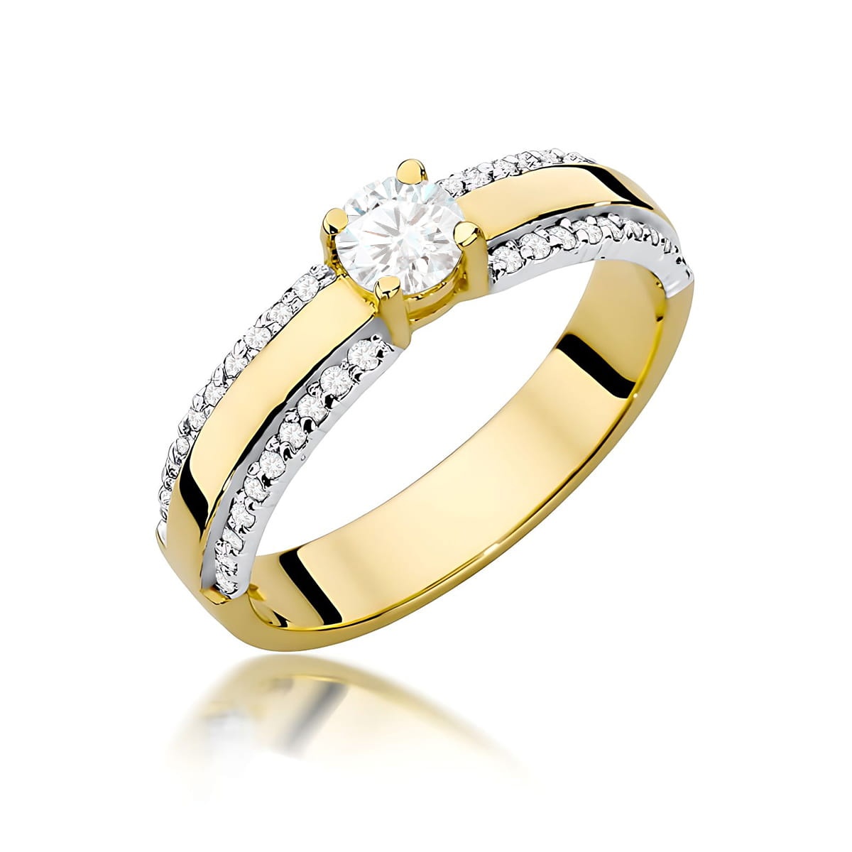 Inel Aur 9K cu Diamante de Laborator 0.45 ct (Varianta: Galben)