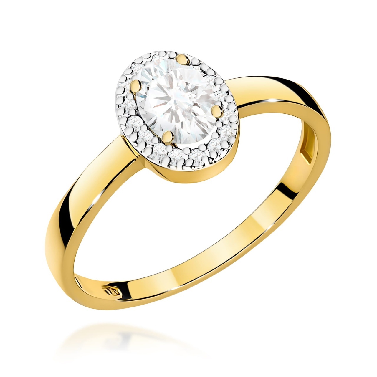 Inel Aur 9K cu Diamante de Laborator 0.48 ct (Varianta: Galben)