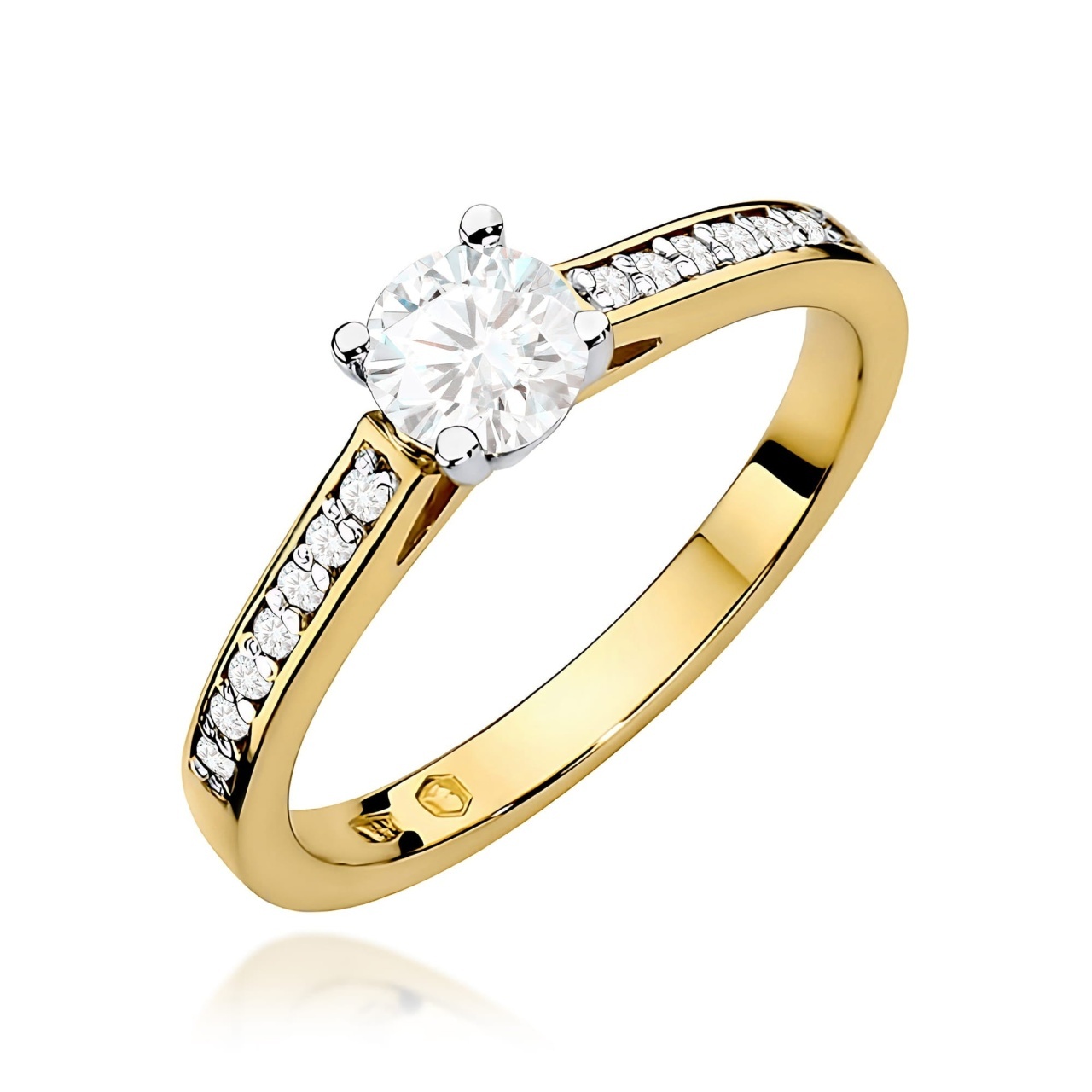 Inel Aur 9K cu Diamante de Laborator 0.62 ct (Varianta: Galben)
