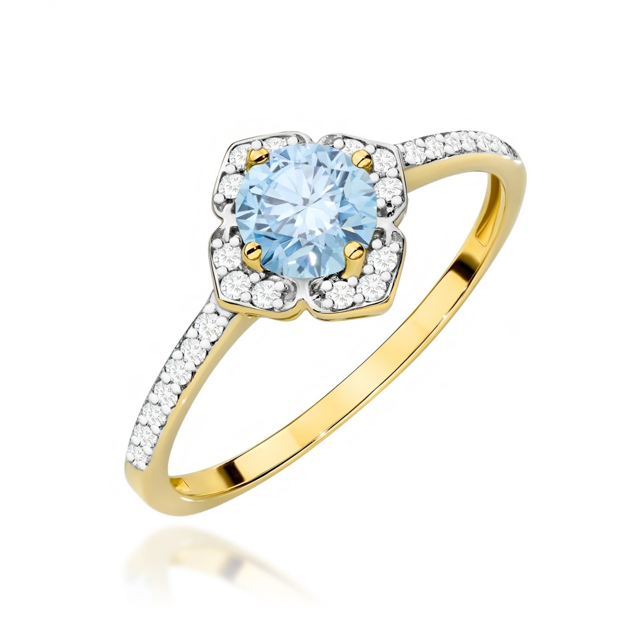 Inel Aur 9K cu Diamante de Laborator 0.63 ct (Varianta: Galben)