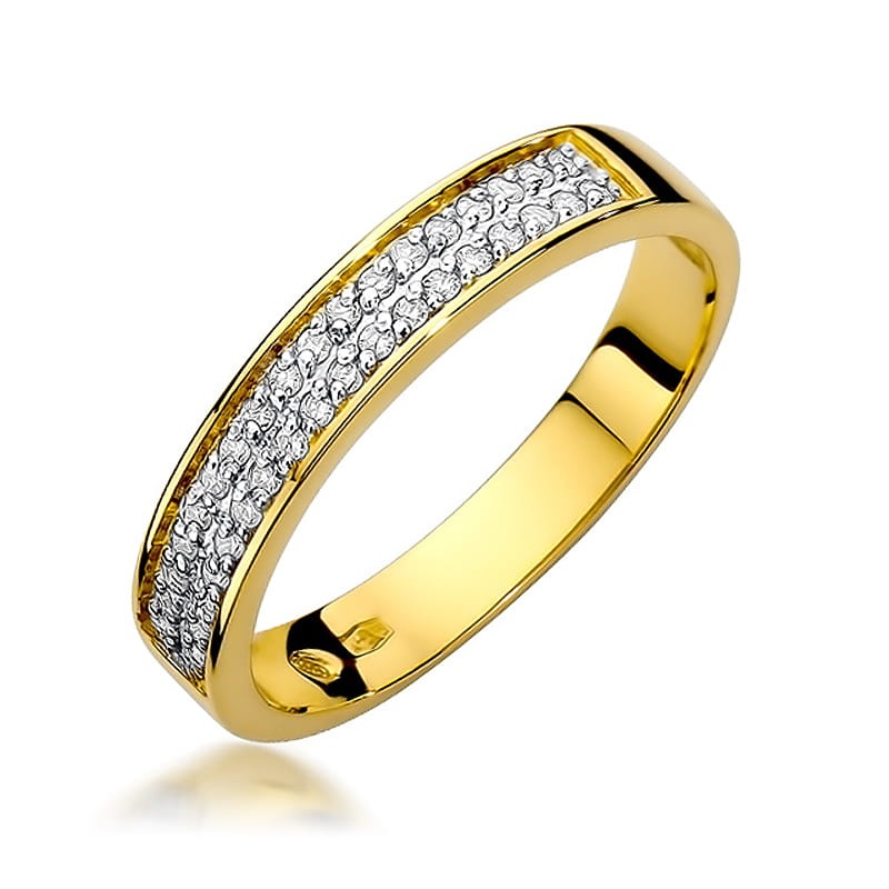 Inel Aur 9K cu Diamante Naturale 0.18 ct (Varianta: Galben)