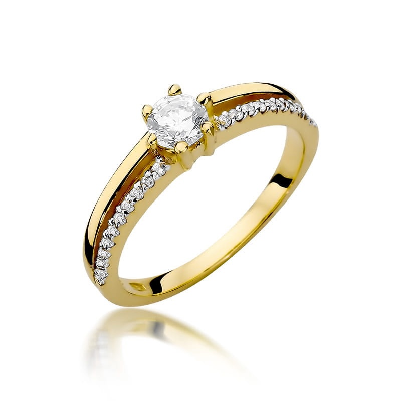 Inel Aur 9K cu Diamante Naturale 0.40 ct (Varianta: Galben)