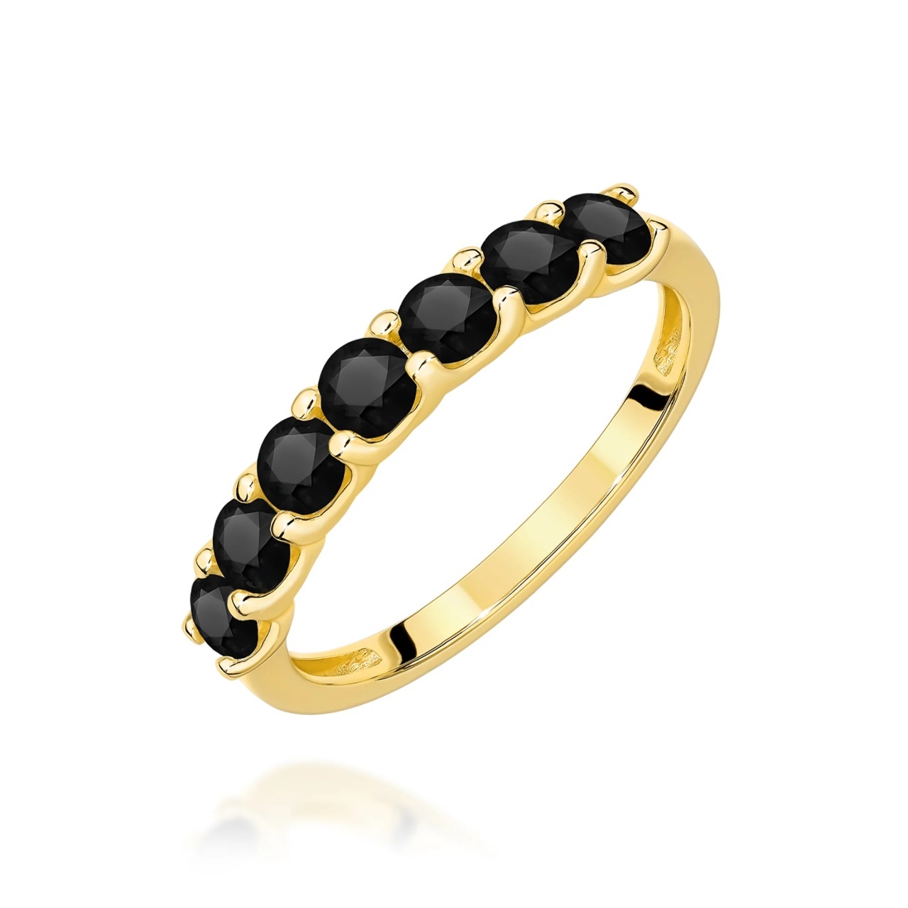 Inel Aur 9K cu Diamante Naturale Negre 0.84 ct (Varianta: Alb)