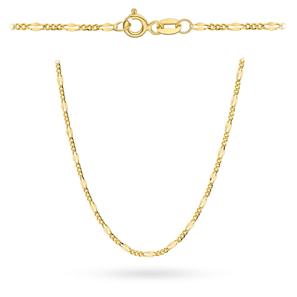 Lanț de aur 585 cu țesătură Gucci Figaro, lungime de 50 cm (Greutate: 3.42)
