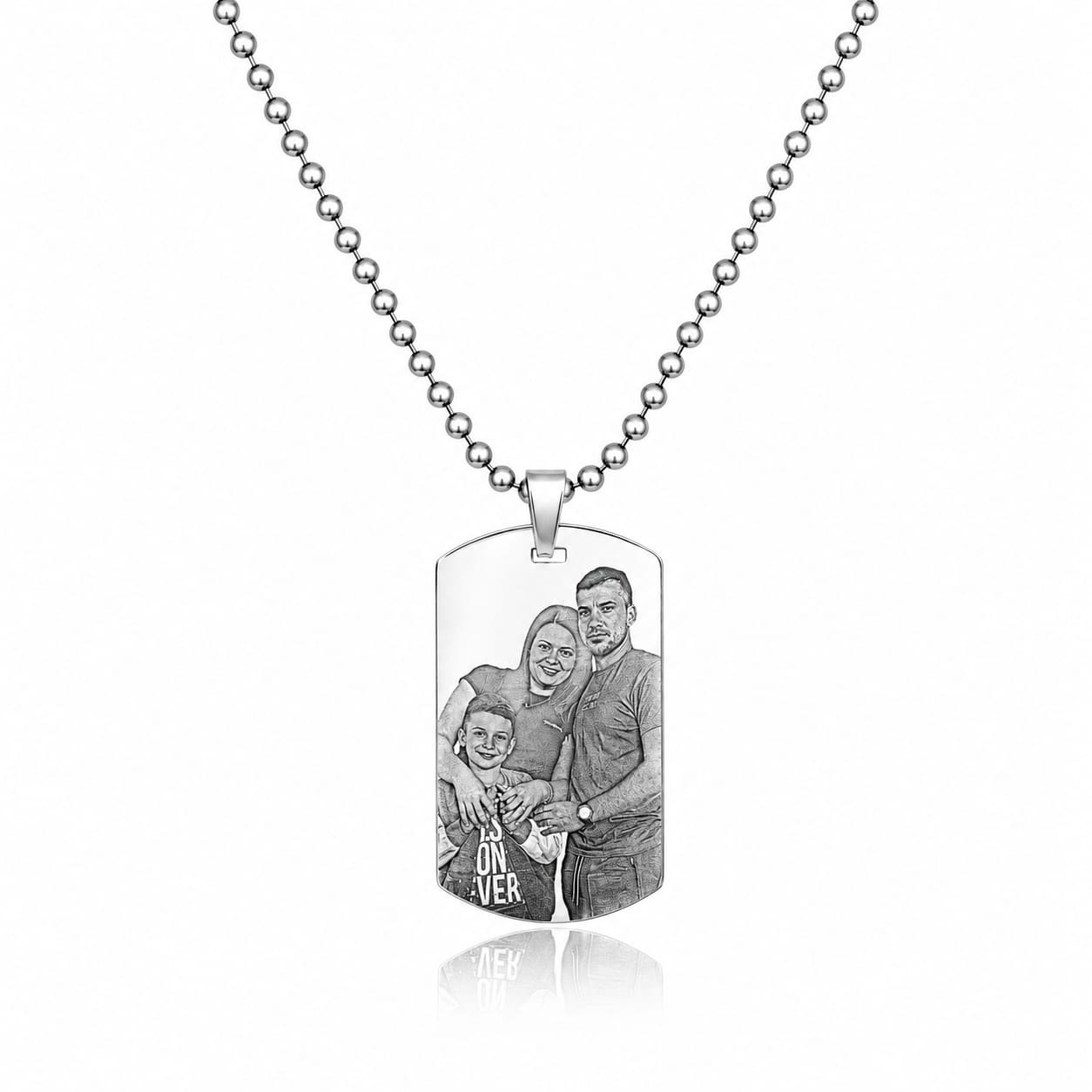 Lantisor Army cu placuta din argint 925 personalizata prin fotogravura