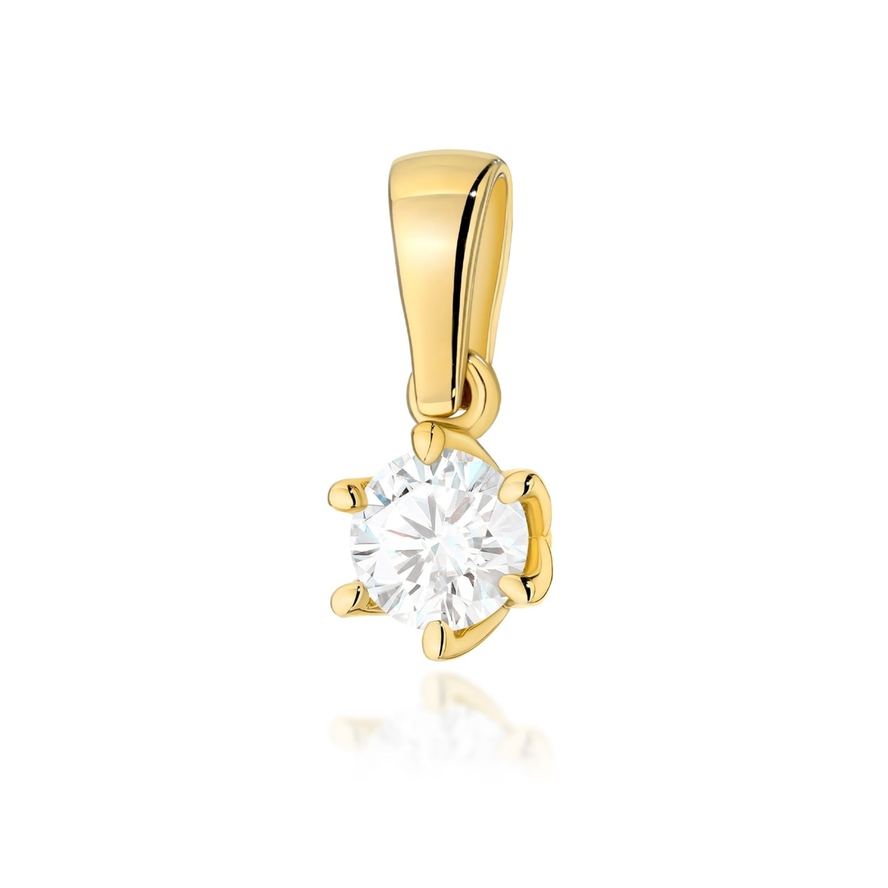 Pandantiv Aur 14K cu Diamant de Laborator 0.40 ct (Varianta: Galben)