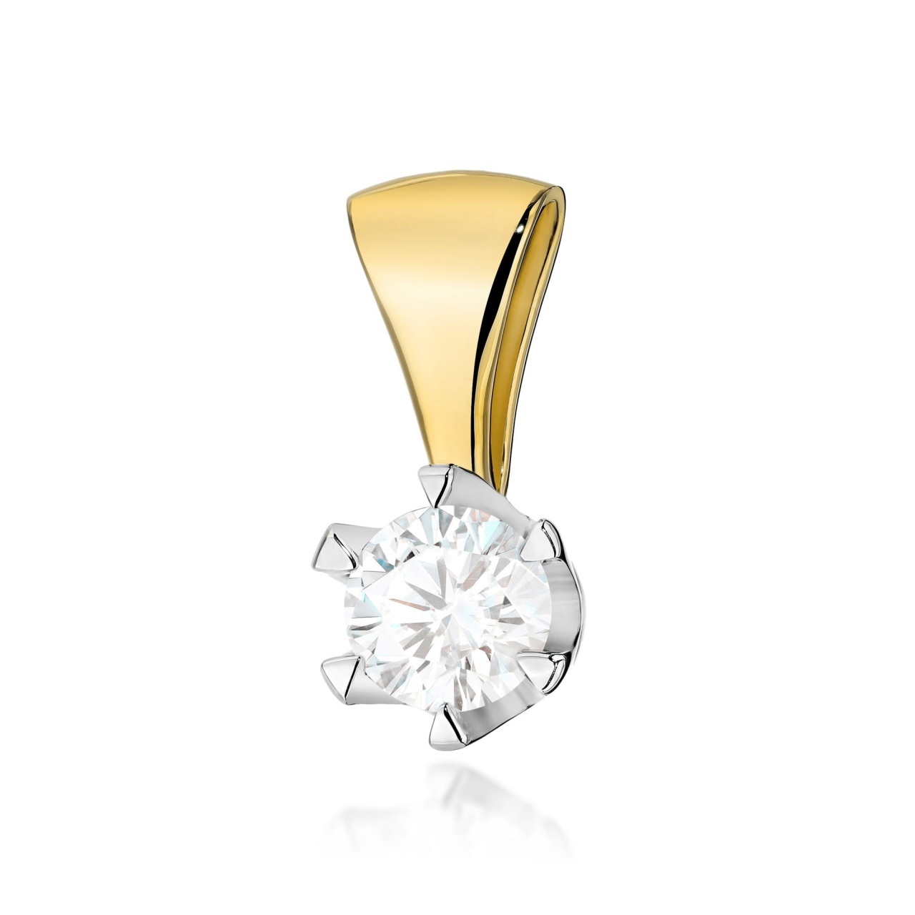 Pandantiv Aur 14K cu Diamant Natural 0.70 ct (Varianta: Galben)
