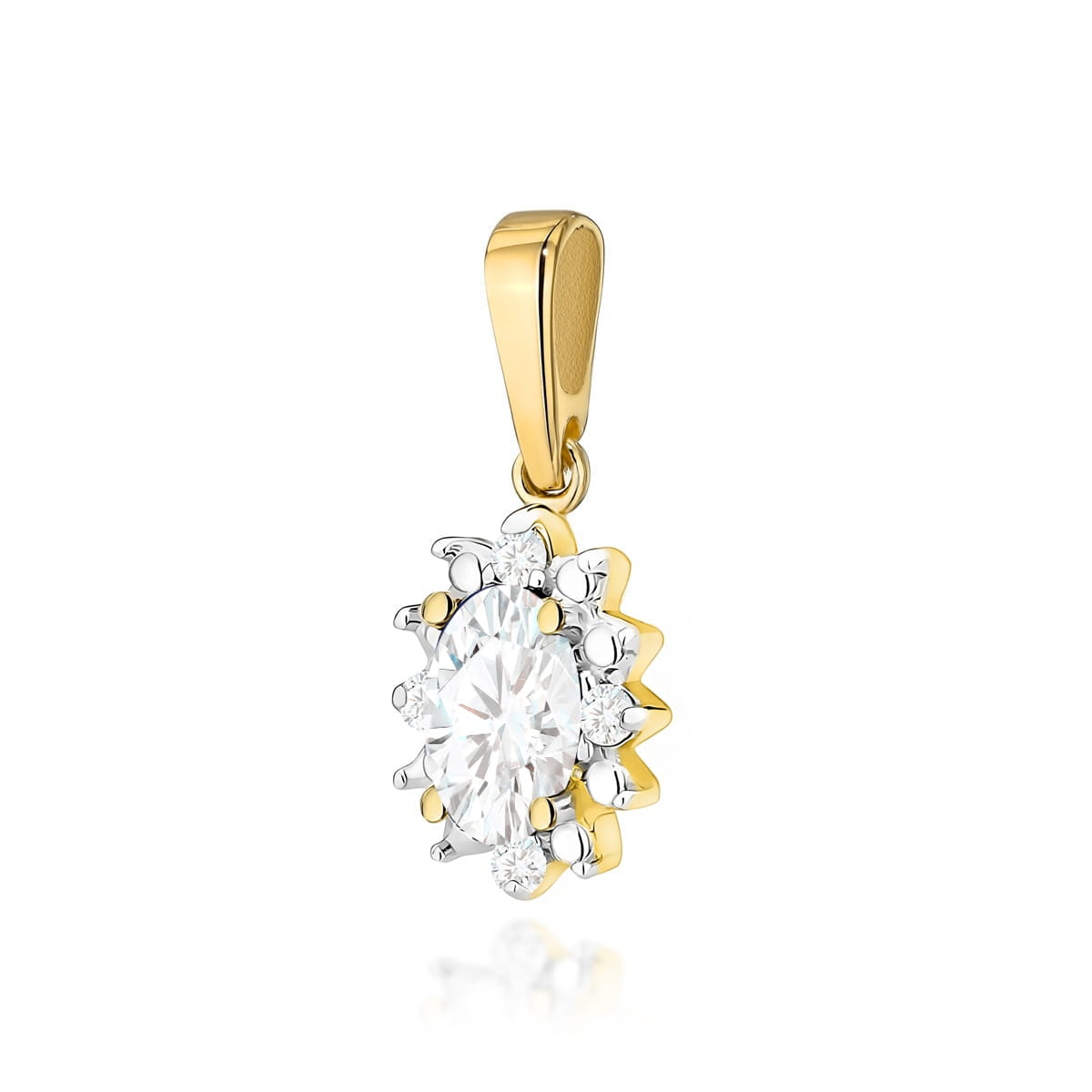 Pandantiv Aur 14K cu Diamante de Laborator 0.27 ct (Varianta: Roz)