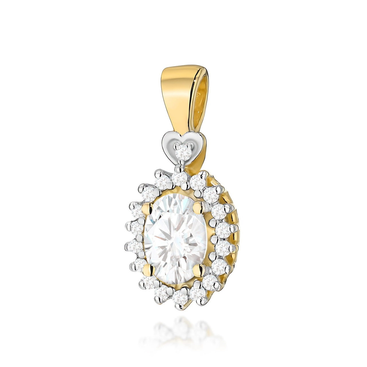 Pandantiv Aur 14K cu Diamante de Laborator 0.49 ct (Varianta: Galben)