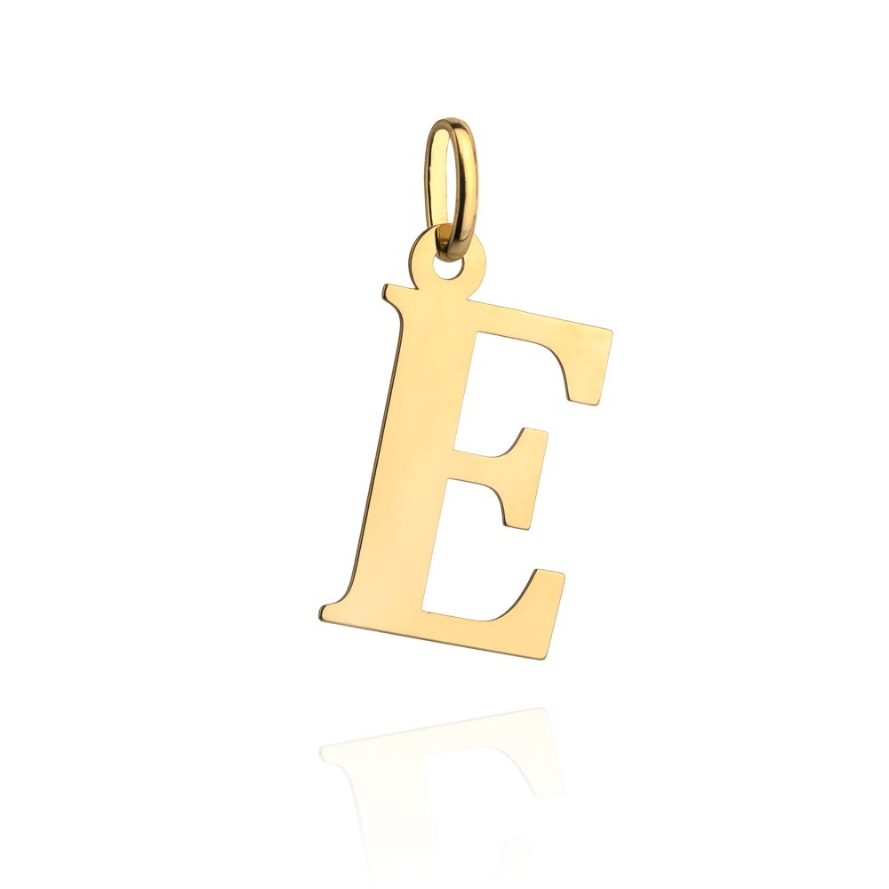Pandantiv Aur 14K cu Litera E, 24 x 12 mm (Greutate: 0.53)