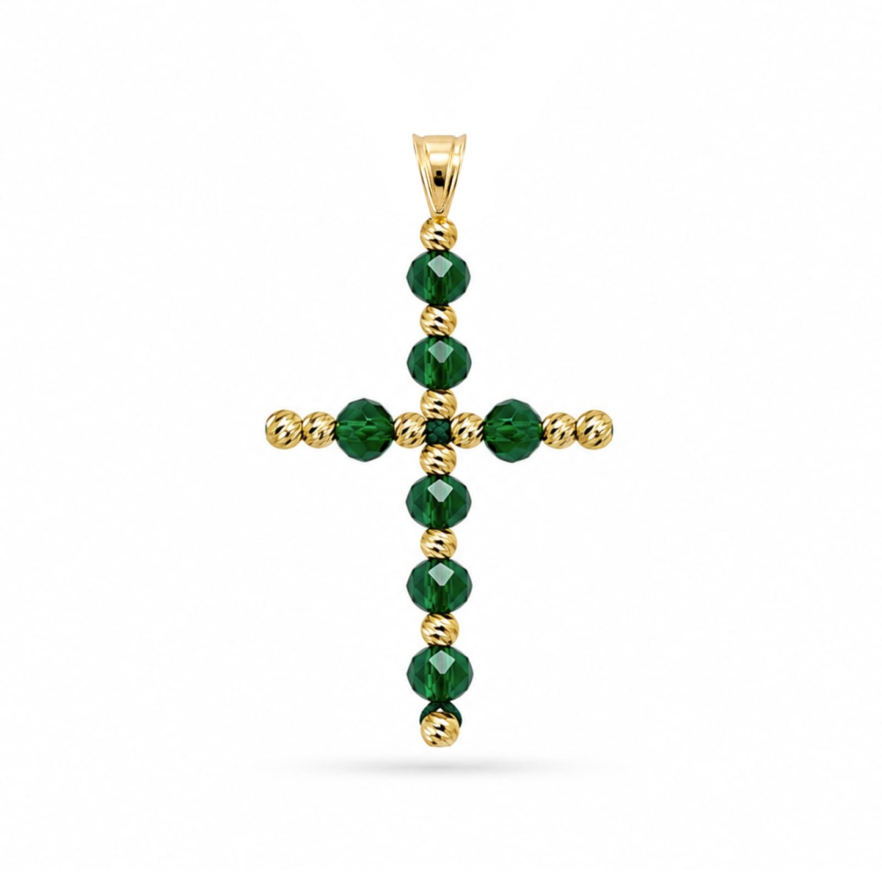 Pandantiv Cruce Emerald din AUR 14K