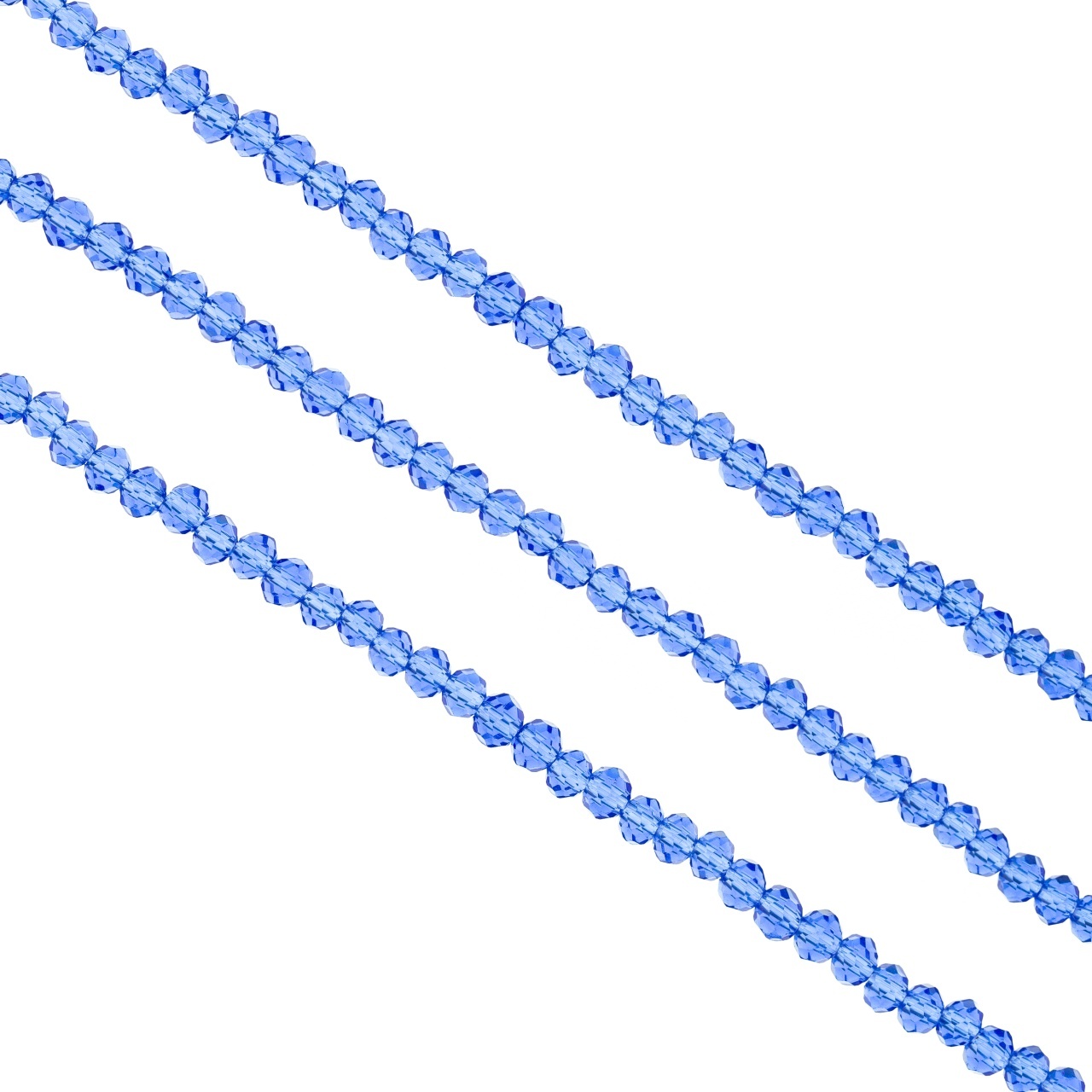 Șirag cristale rondele 3mm - Albastru marin transparent