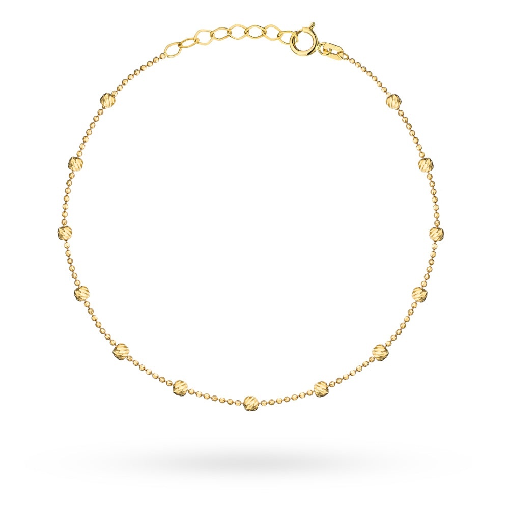 Brățară Aur 14K Cu Bile Diamantate (Greutate: 1.34)