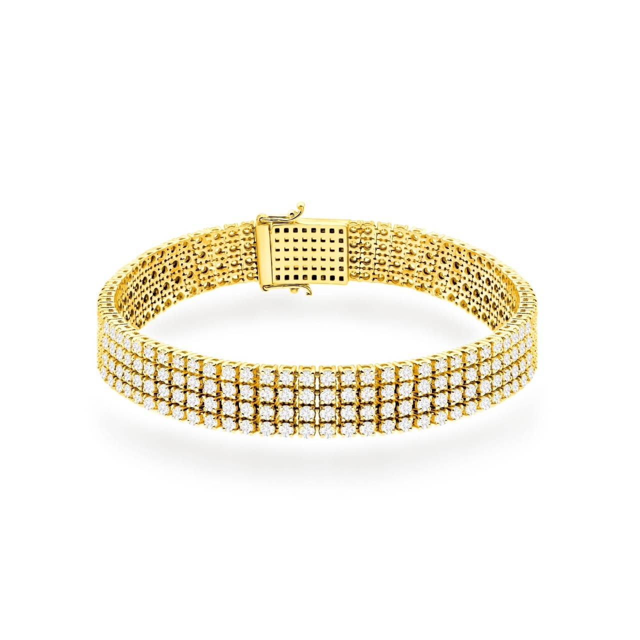 Bratara Aur 14K cu Diamante de Laborator 6.00 ct (Varianta: Galben)