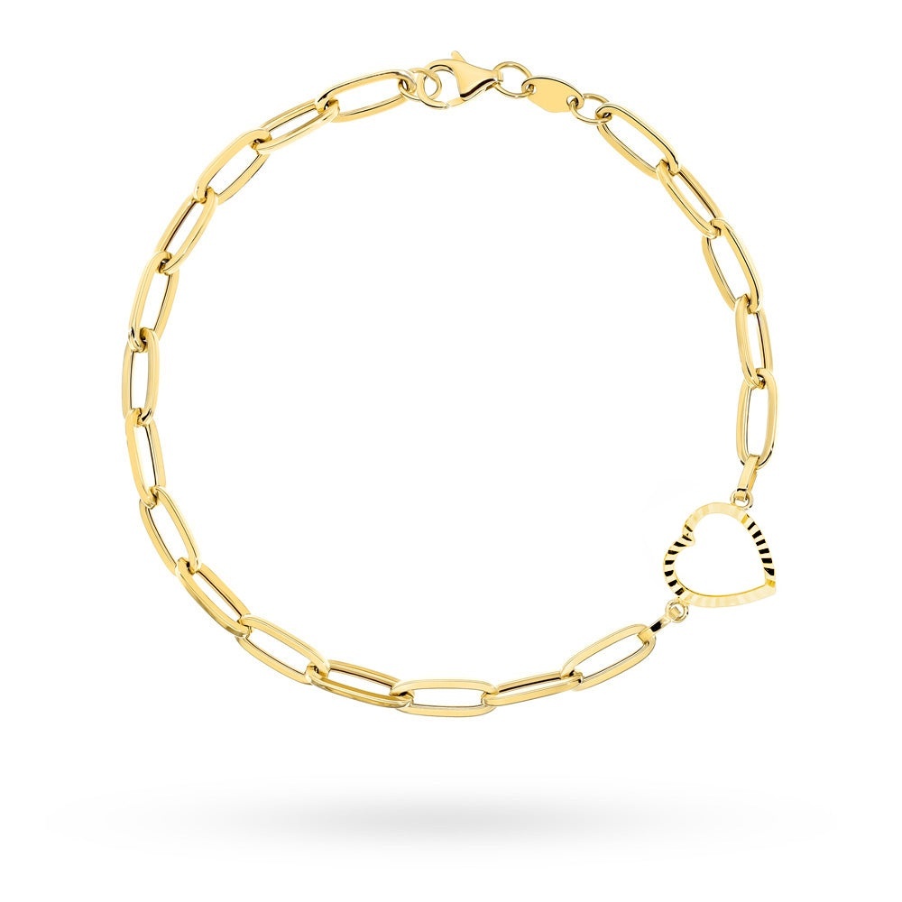 Brățară Aur 14K Cu Zale Lungi și Inimă Decorativă (Greutate: 2.48, Măsură: 19.5 cm)