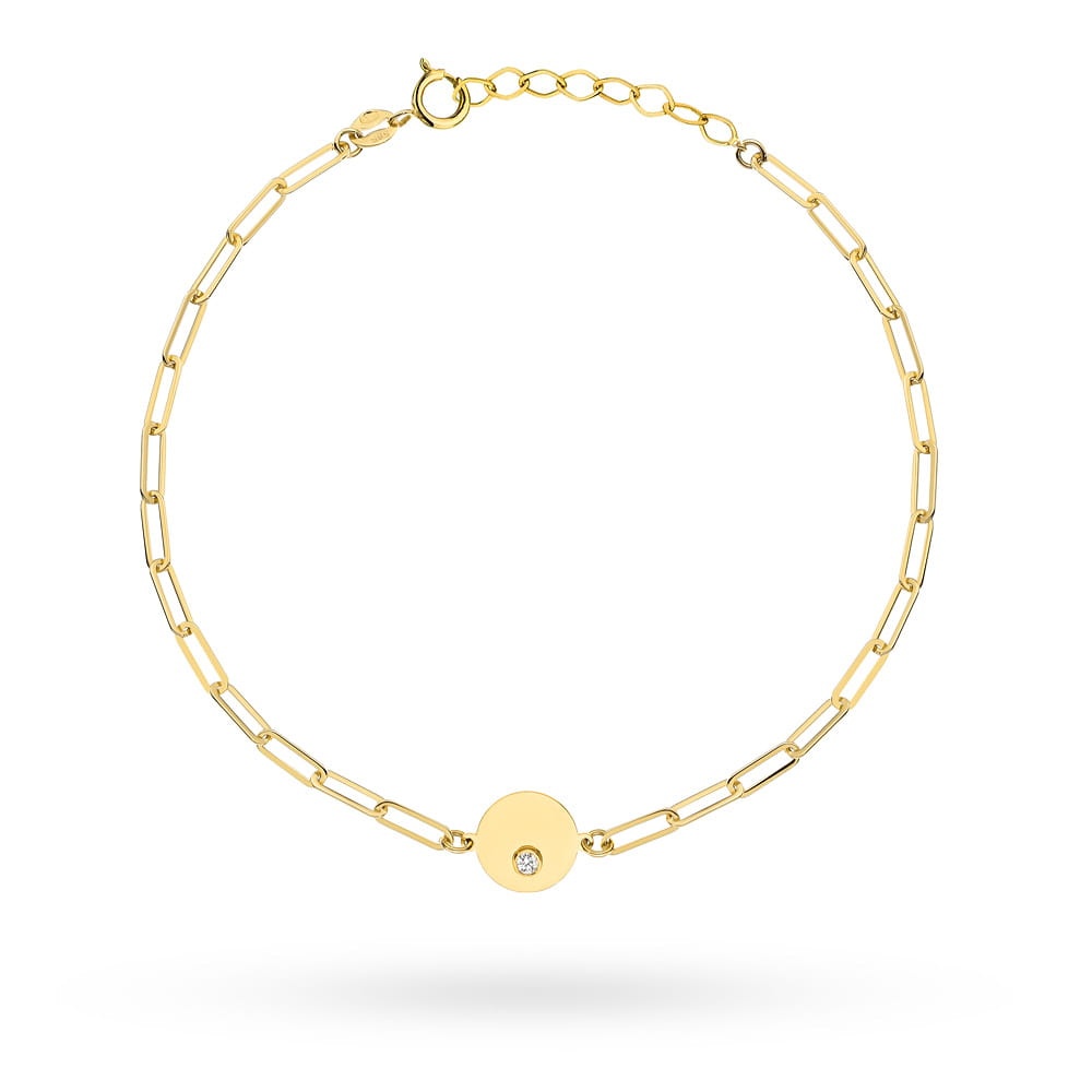 Bratara din aur 14k cu zale si un inel cu zircon (Greutate: 1.52)