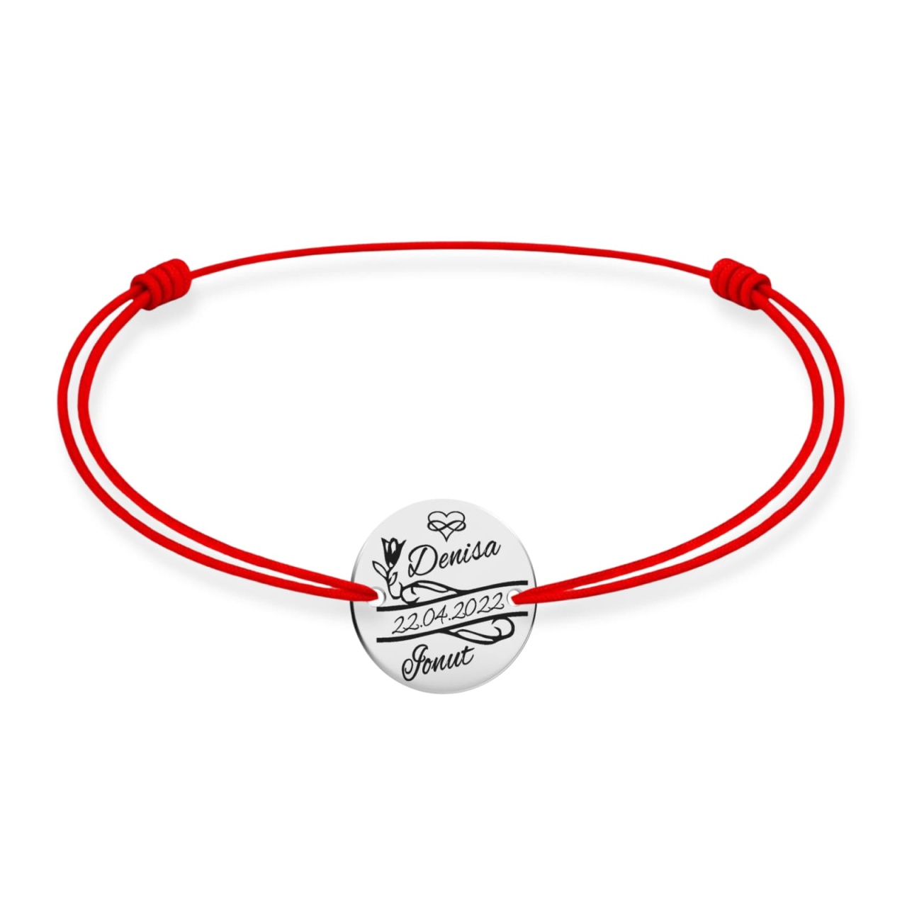 Brățară Rose Couple cu Șnur și Bănuț din Argint 925
