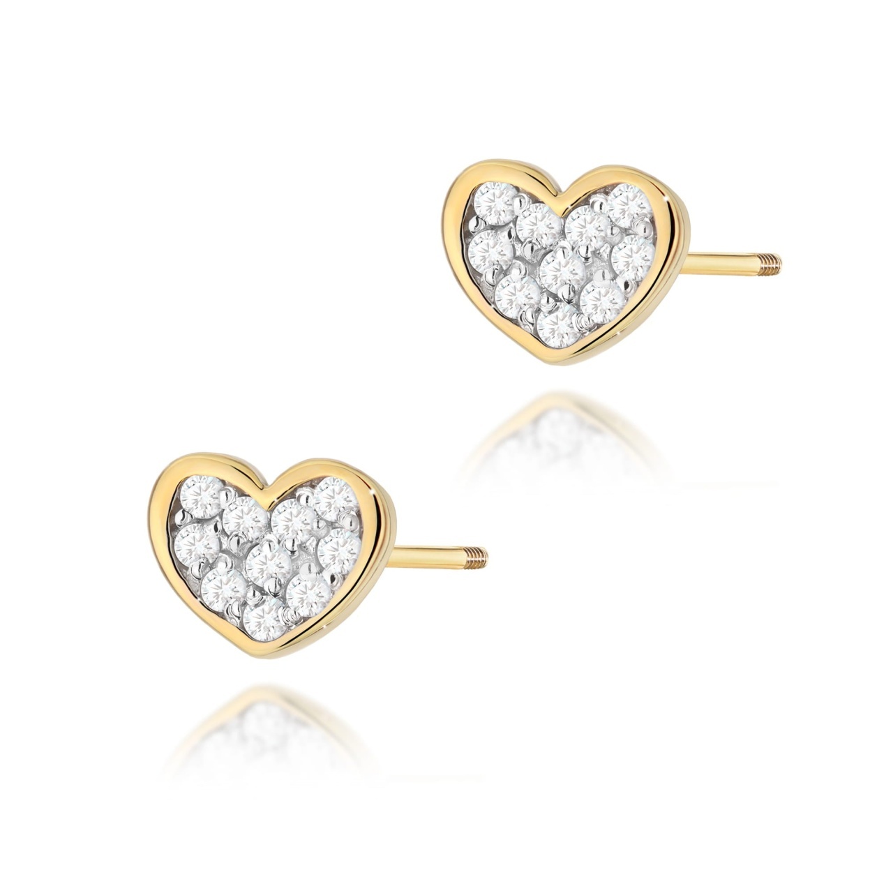Cercei Aur 14K cu Diamante Naturale 0.17 ct Filet cu Protectie (Varianta: Galben)
