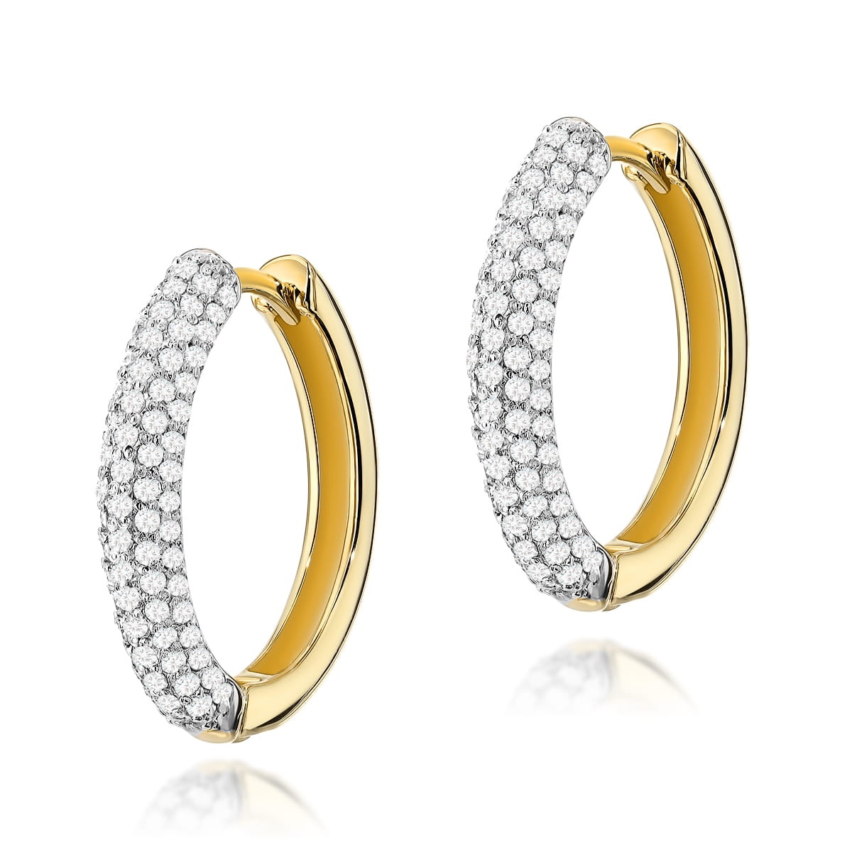 Cercei Aur 14K cu Diamante Naturale 0.83 ct (Varianta: Galben)