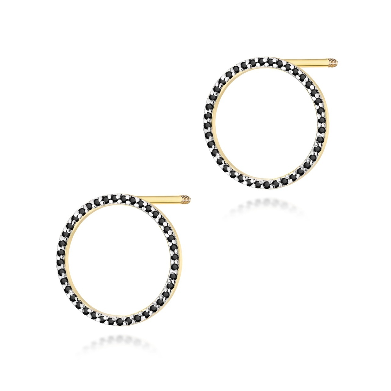 Cercei Aur 14K cu Diamante Naturale Negre 0.40 ct Filet cu Protectie (Varianta: Galben)