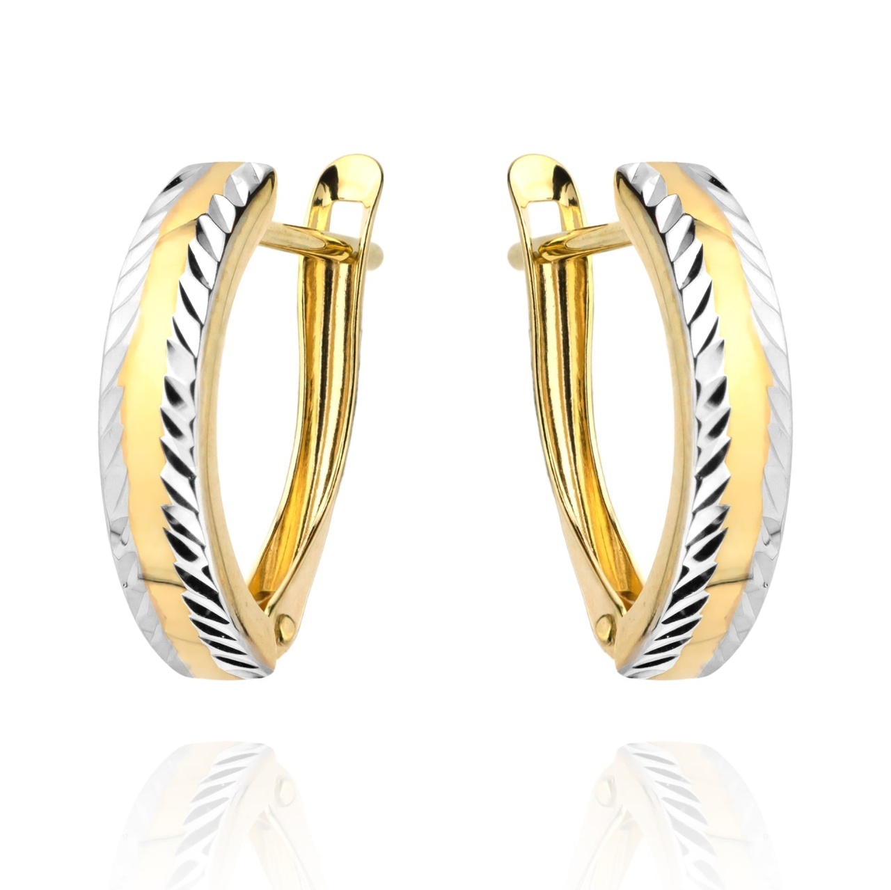 Cercei Aur 14k cu Model Neted si Ajurat (Greutate: 1.49)
