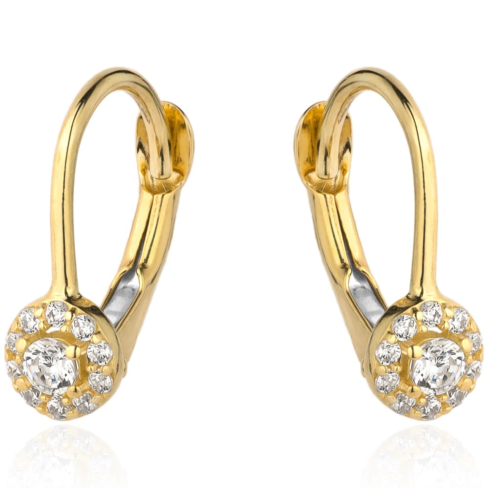 Cercei Aur 14k cu Zirconii Albe (Greutate: 1.26)