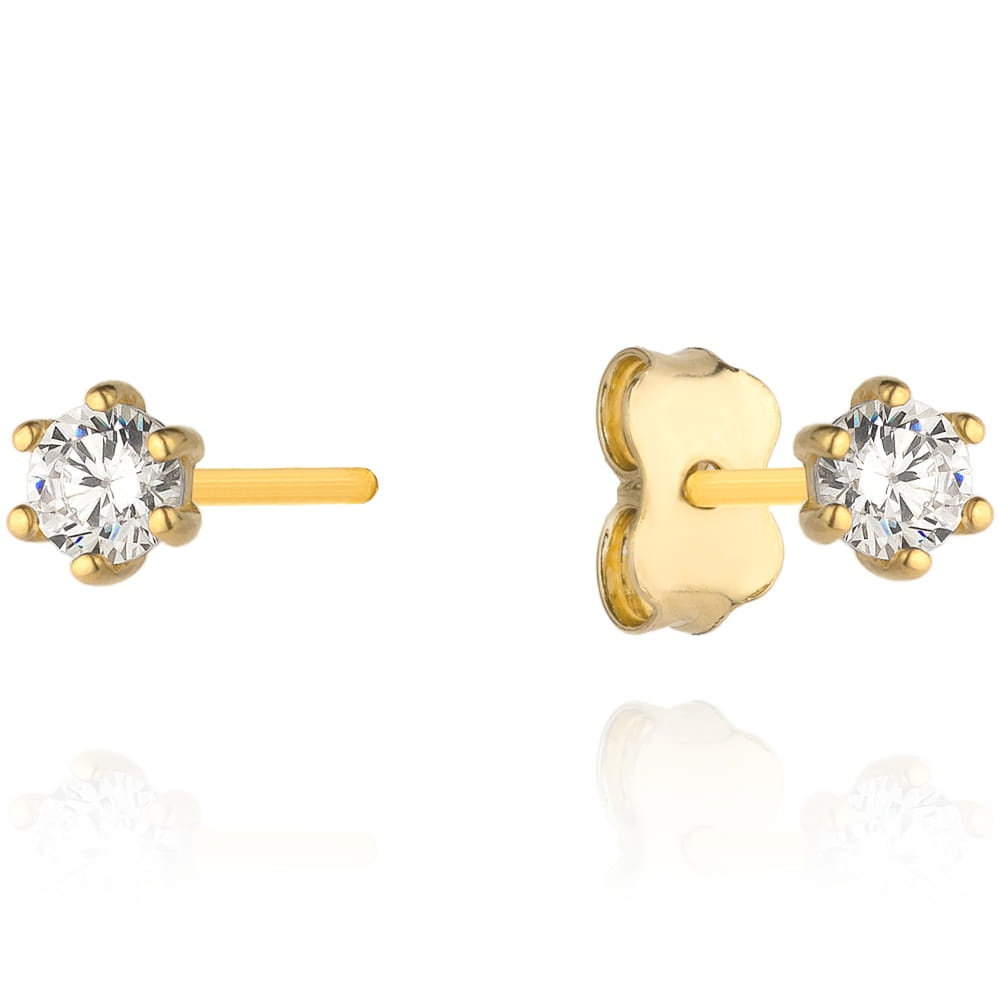 Cercei Aur 14k cu Zirconii Albe (Greutate: 0.63)