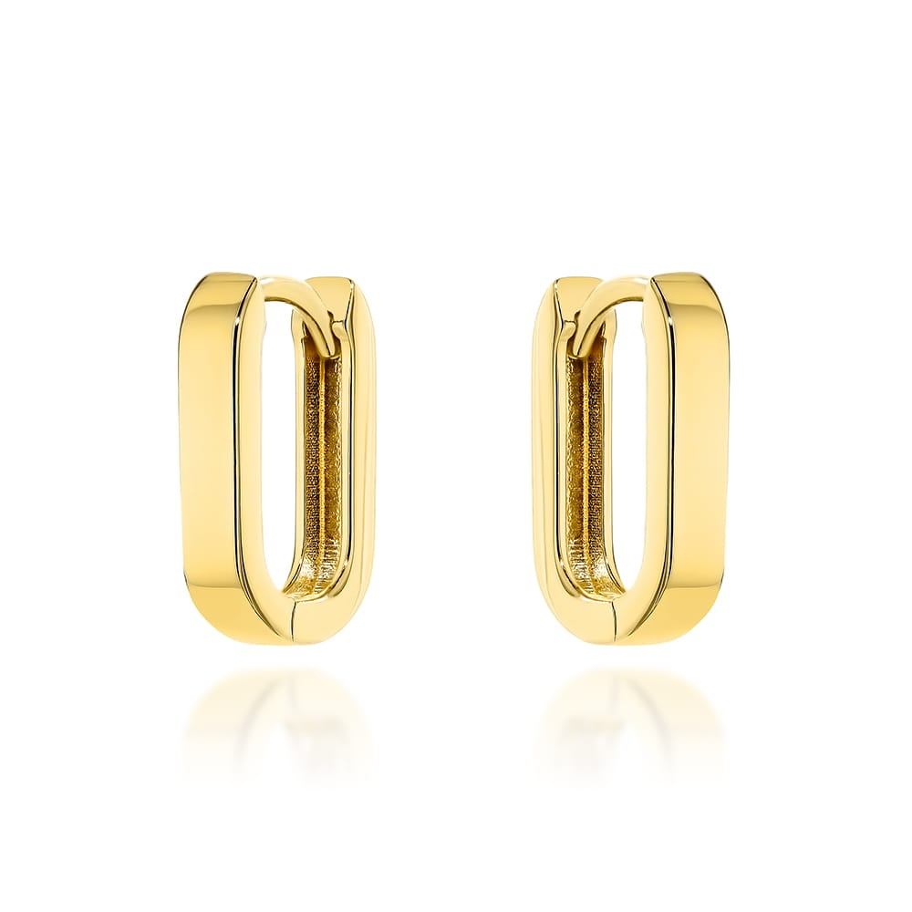Cercei Aur 14K Rectangulari Rotunjiți cu Închizătoare Engleză (Greutate: 1.52)