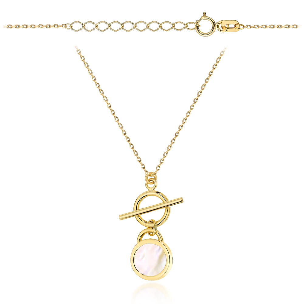 Colier Aur 14K Cerc Cu Margele De Sidef (Greutate: 2.45)