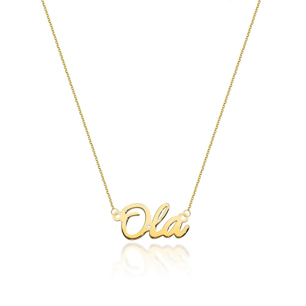 Colier Aur 14K cu Diamant Natural 0.01 ct (Varianta: Galben)