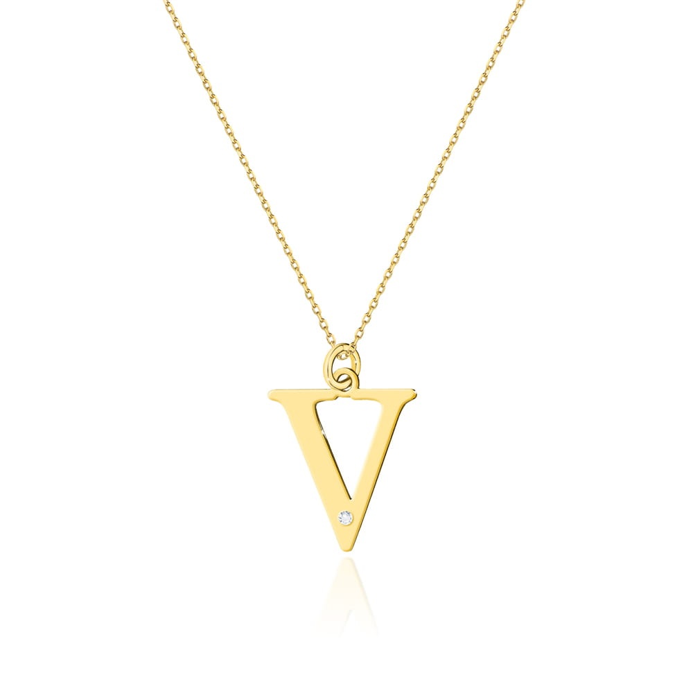 Colier Aur 14K cu Diamant Natural 0.01 ct (Varianta: Galben)