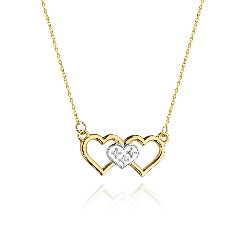 Colier Aur 14K cu Diamante Naturale 0.01 ct (Varianta: Galben)