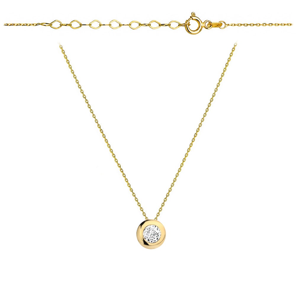 Colier Aur 14k cu Zircon Alb (Greutate: 1.43)