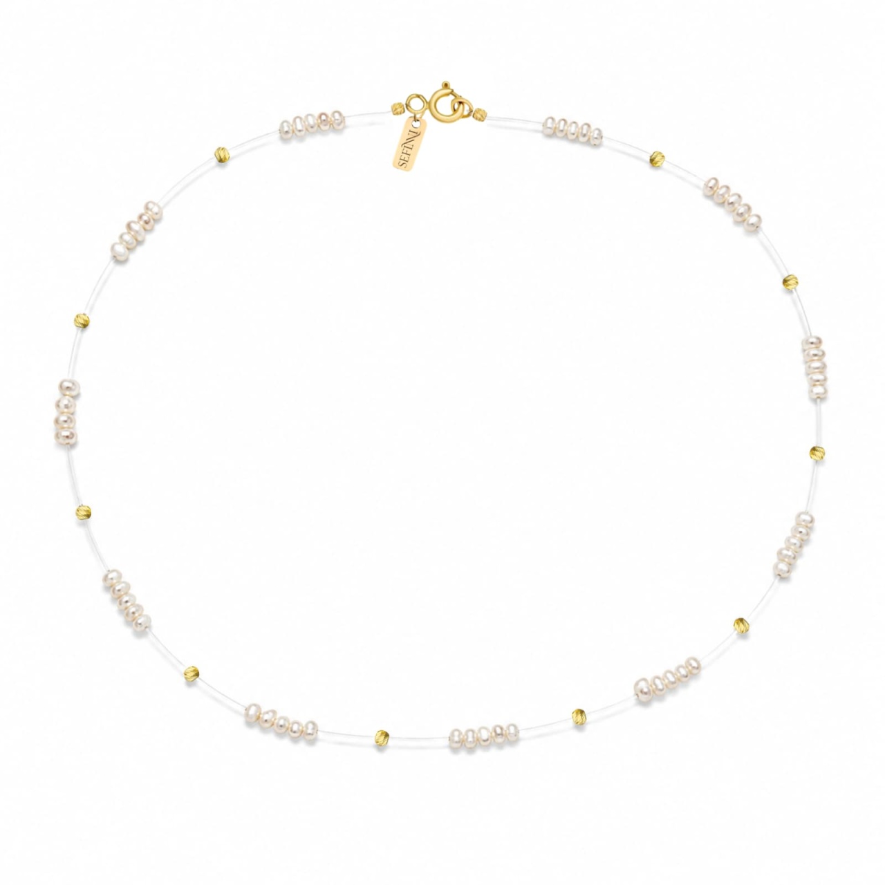 Colier Floating Quattro Pearls din AUR 14K și Perle de Cultură