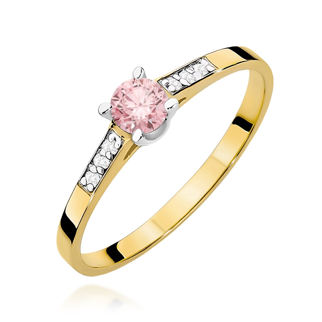 Inel Aur 14K cu Diamante de Laborator 0.21 ct (Varianta: Galben)