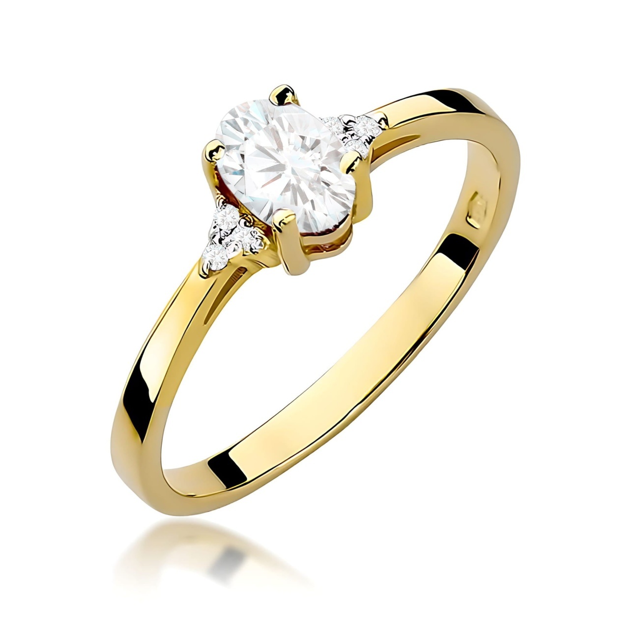 Inel Aur 14K cu Diamante de Laborator 0.45 ct (Varianta: Galben)