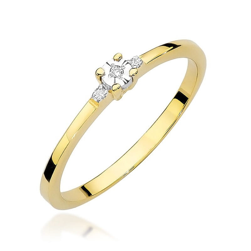 Inel Aur 14K cu Diamante Naturale 0.02 ct (Varianta: Galben)