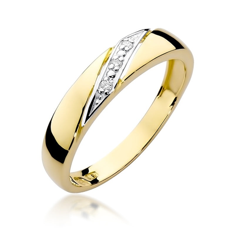 Inel Aur 14K cu Diamante Naturale 0.02 ct (Varianta: Galben)