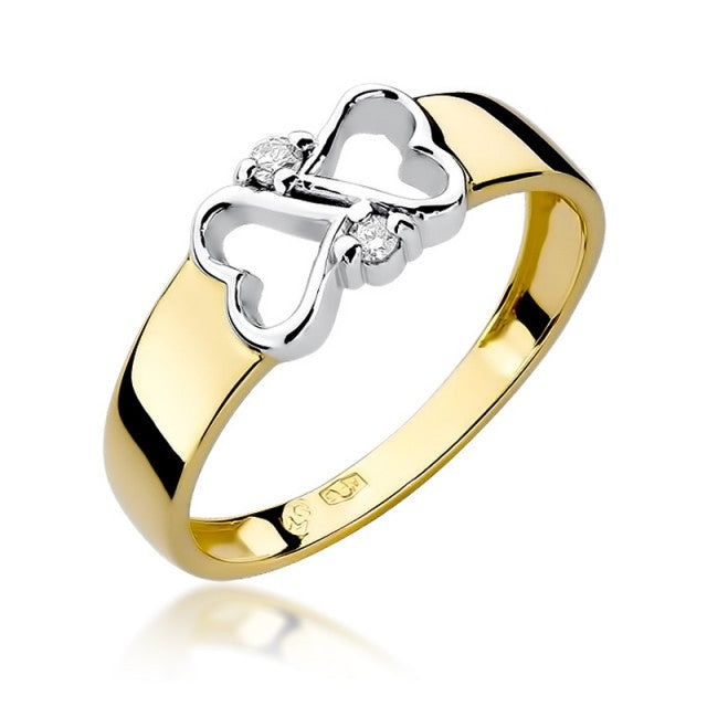Inel Aur 14K cu Diamante Naturale 0.04 ct (Varianta: Galben)